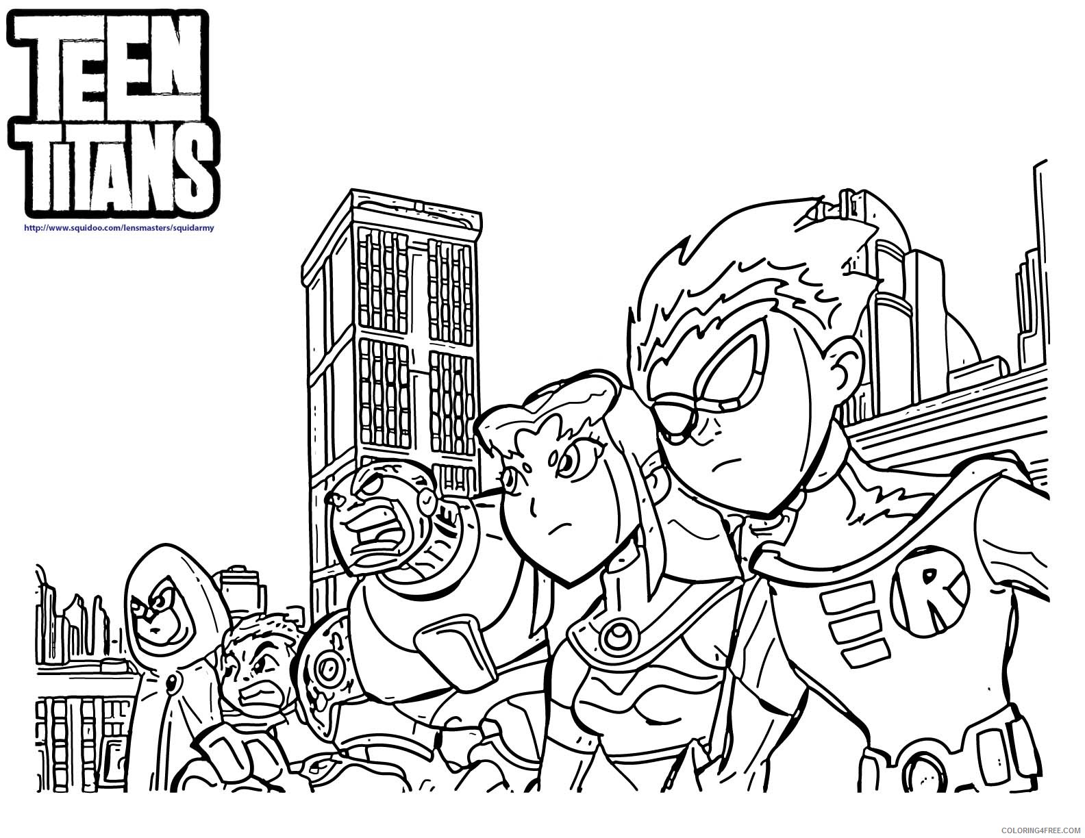 teen titans coloring pages all characters Coloring4free