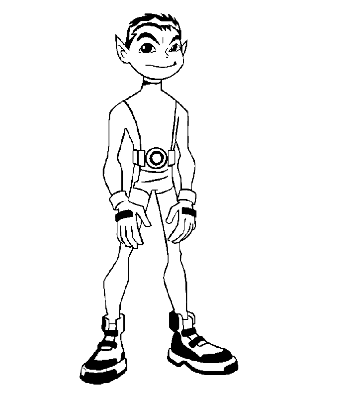 teen titans coloring pages beast boy Coloring4free
