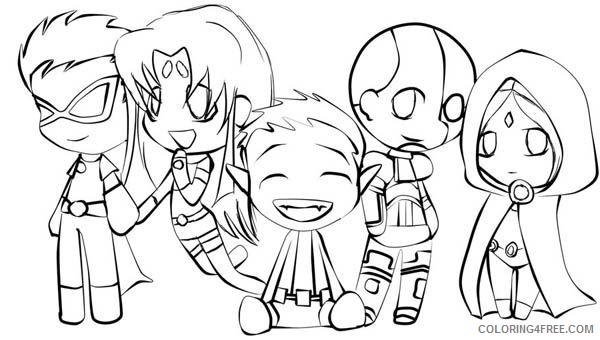 teen titans coloring pages chibi Coloring4free