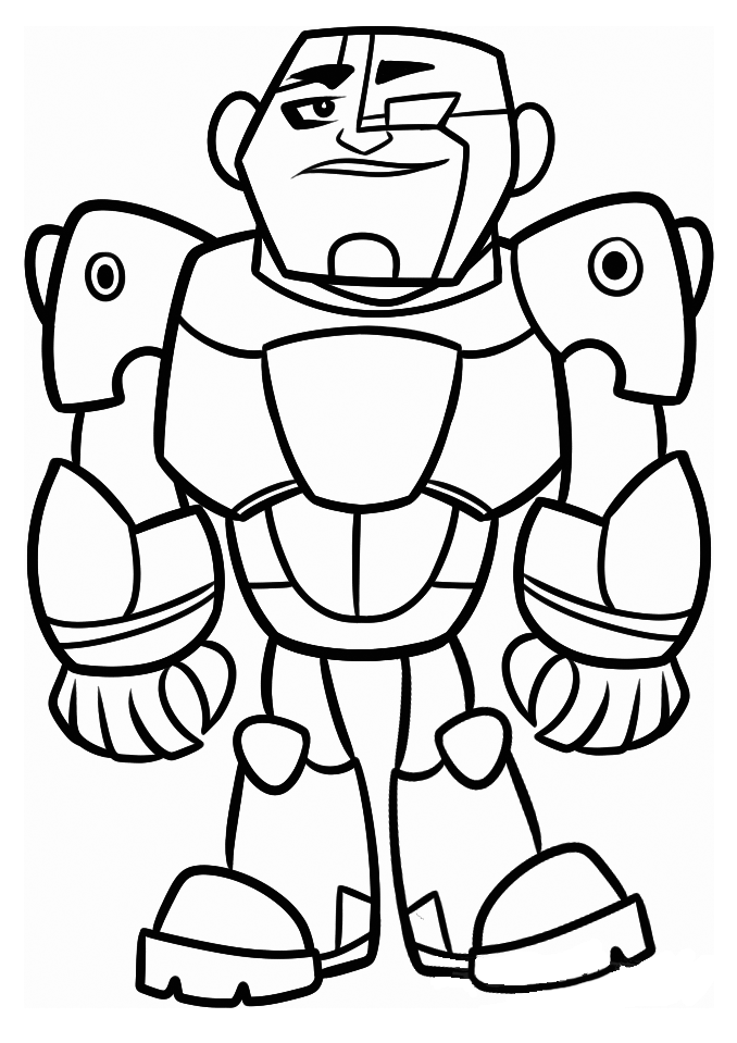 teen titans coloring pages cyborg Coloring4free