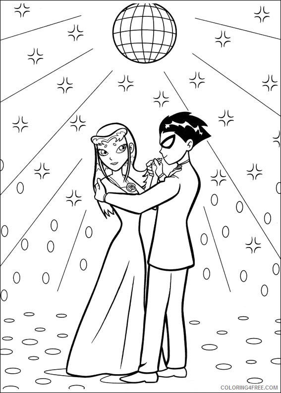 teen titans coloring pages robin and starfire dancing Coloring4free