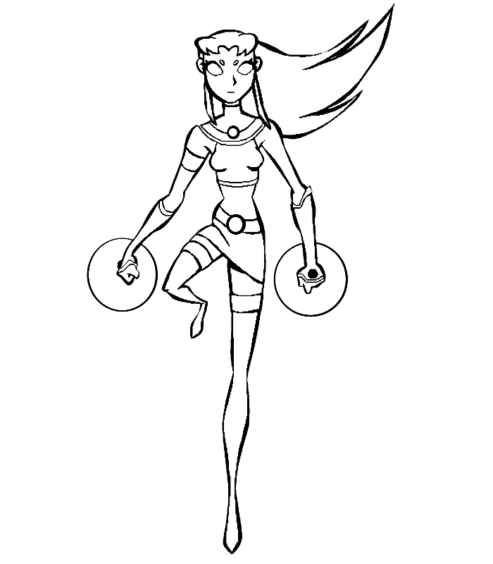 teen titans coloring pages starfire Coloring4free