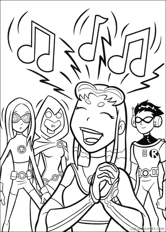 teen titans coloring pages starfire singing Coloring4free