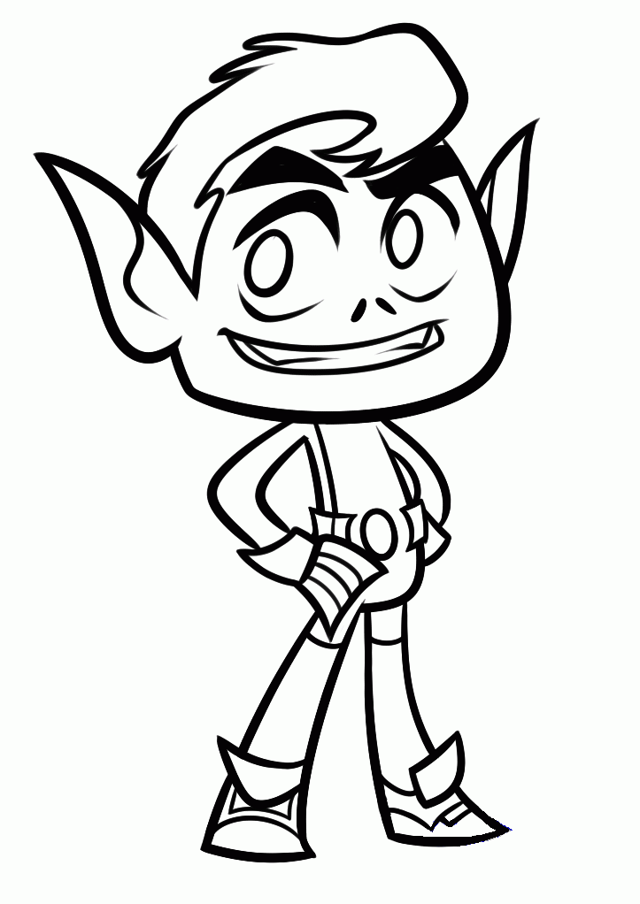 teen titans go coloring pages beast boy Coloring4free