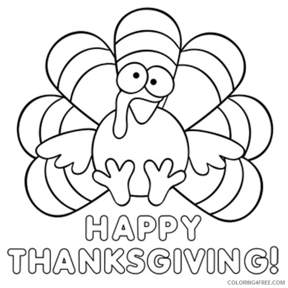 thanksgiving coloring pages cute turkey Coloring4free