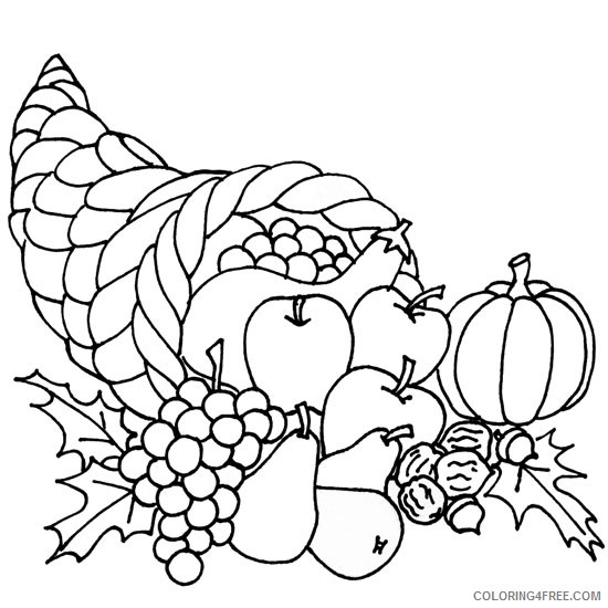 thanksgiving coloring pages fruit to print Coloring4free