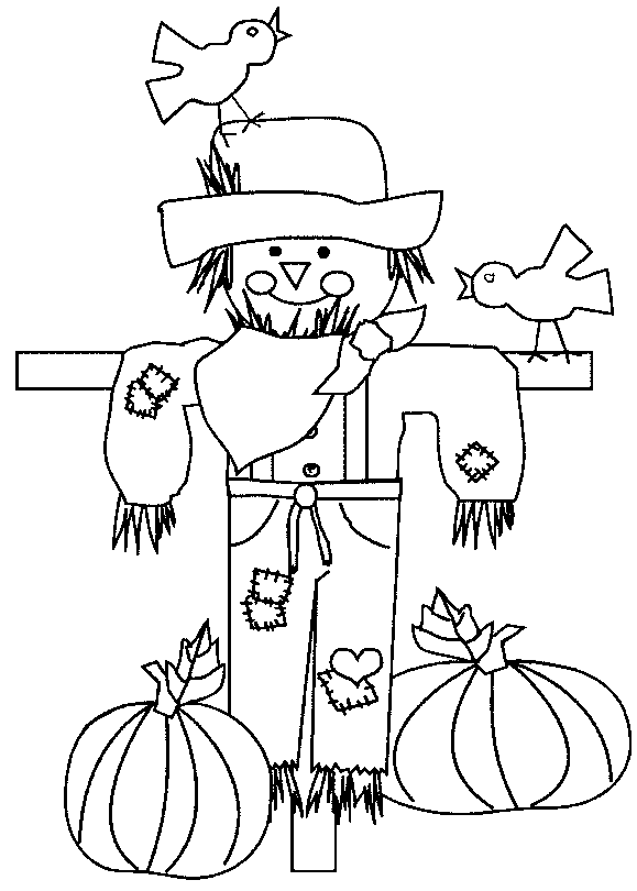 thanksgiving coloring pages scarecrow Coloring4free