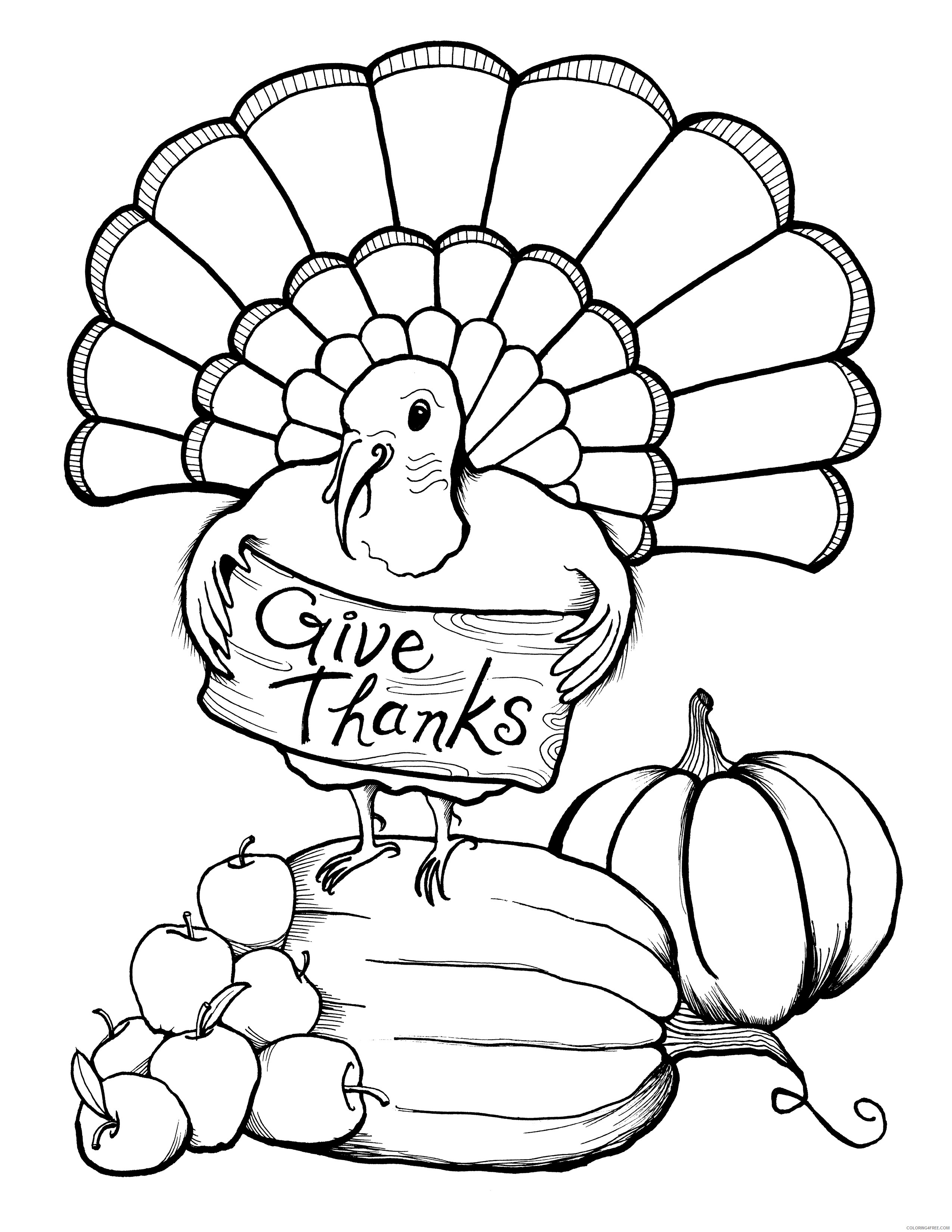 thanksgiving coloring pages turkey printable Coloring4free