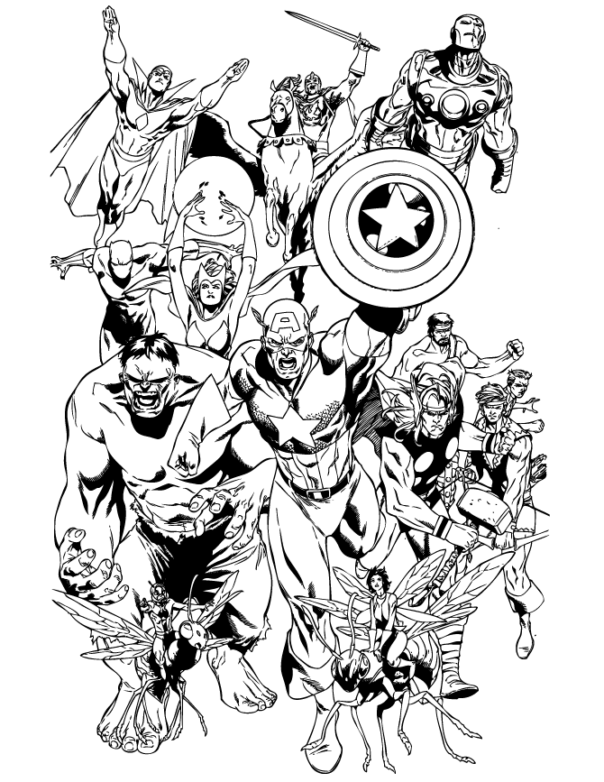 the avengers heroes coloring pages Coloring4free