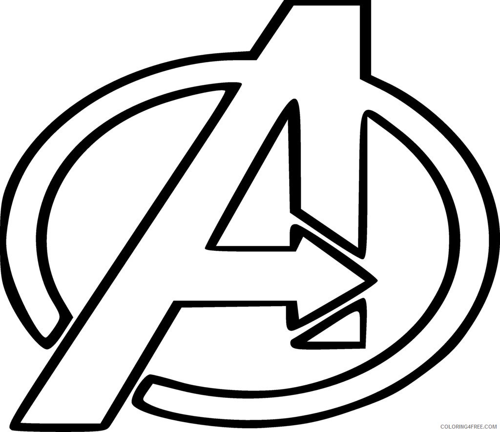 the avengers logo coloring pages Coloring4free