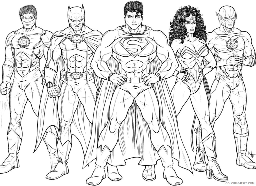 the flash coloring pages justice league Coloring4free