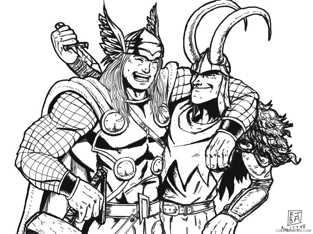 thor coloring pages and loki Coloring4free