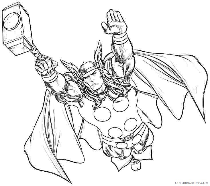 thor coloring pages flying Coloring4free