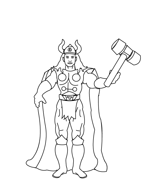 thor coloring pages for kids printable Coloring4free