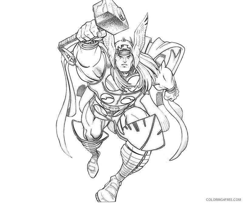 thor coloring pages free to print Coloring4free