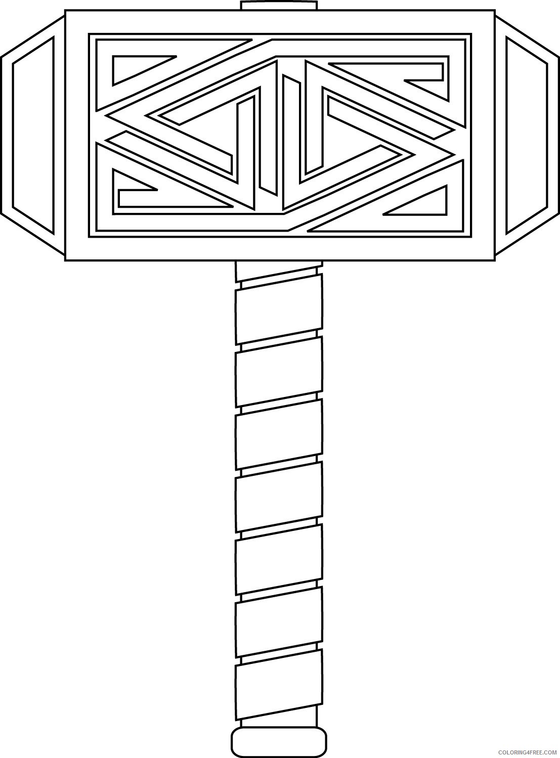 thor coloring pages hammer Coloring4free