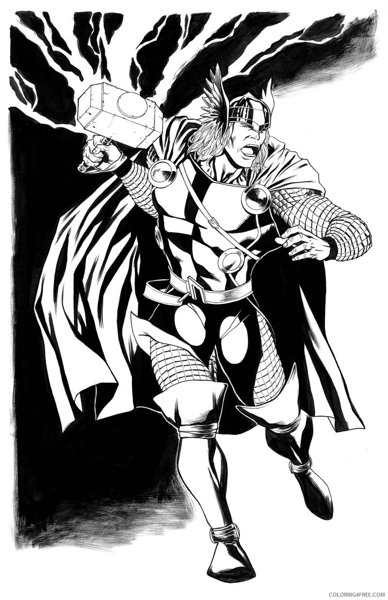 thor coloring pages lightning hammer Coloring4free