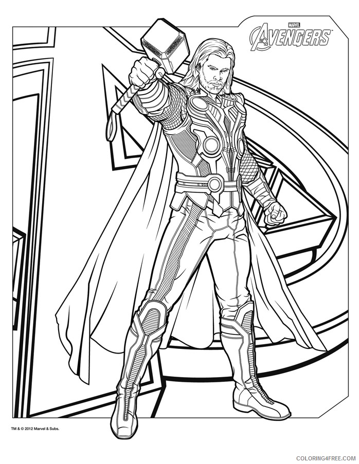 thor coloring pages the avengers Coloring4free