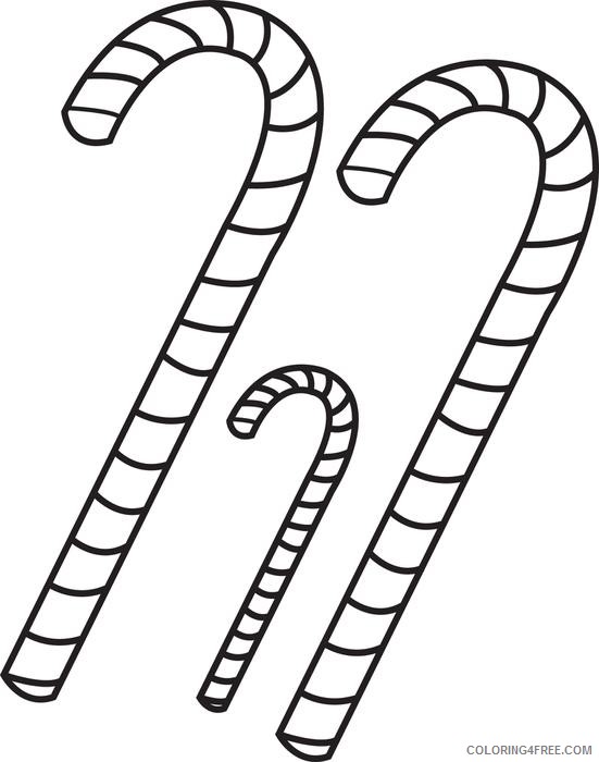 three candy cane coloring pages Coloring4free