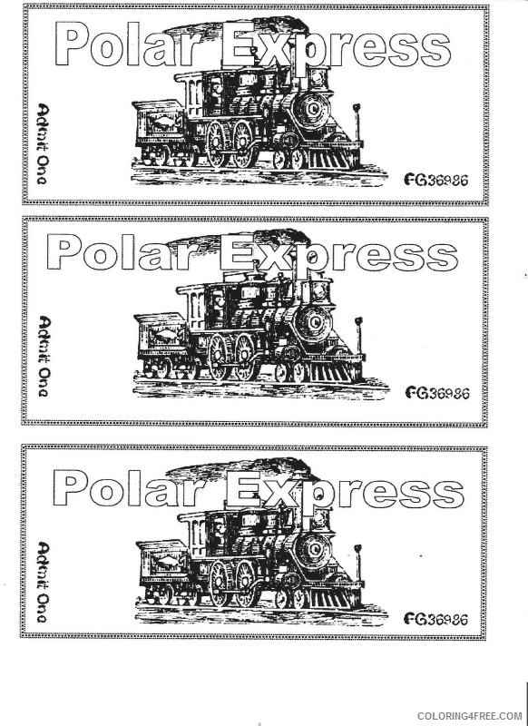 ticket for polar express coloring pages Coloring4free