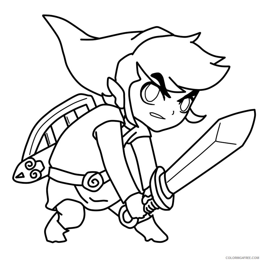 toon link zelda coloring pages Coloring4free