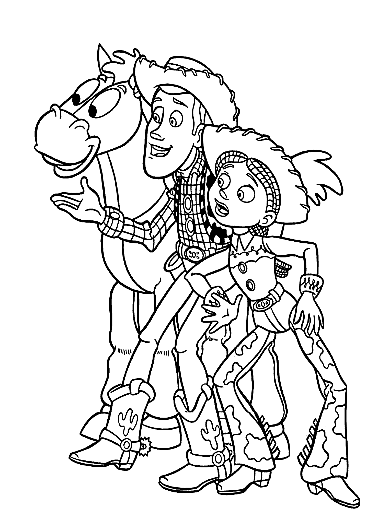 toy story coloring pages bullseye woody jessie Coloring4free