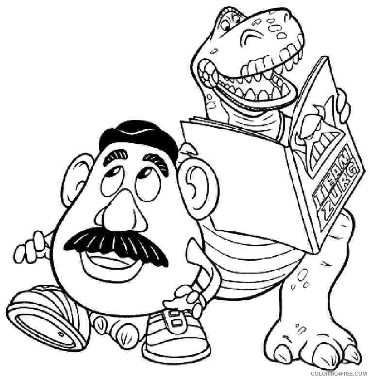 toy story coloring pages mr potato and rex Coloring4free