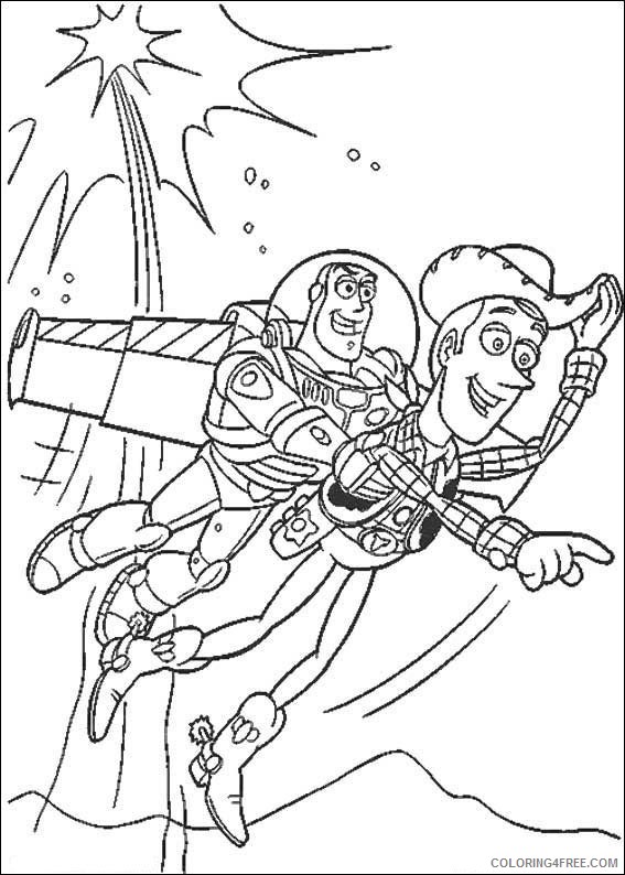 toy story coloring pages woody and buzz flying Coloring4free