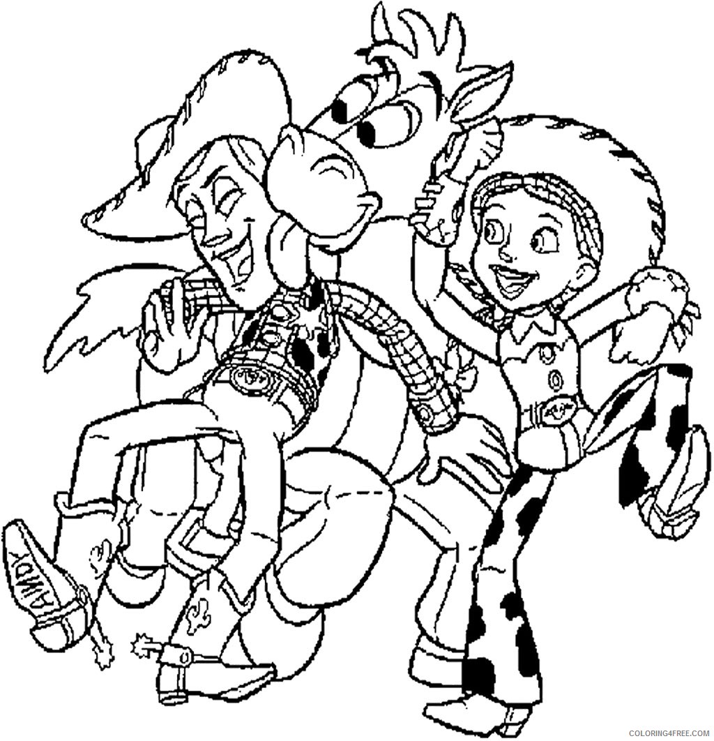 toy story coloring pages woody and jessie Coloring4free