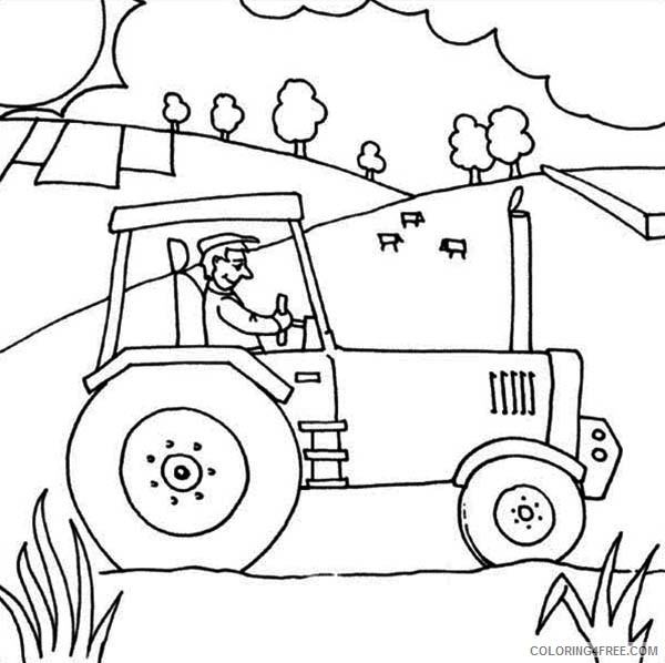 tractor coloring pages in farm Coloring4free