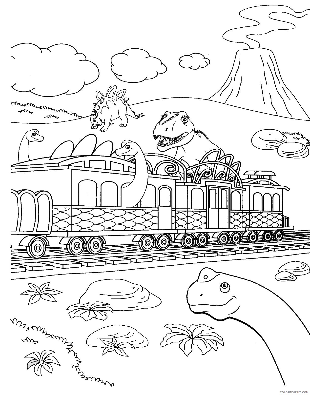 train coloring pages age of dinosaurs Coloring4free