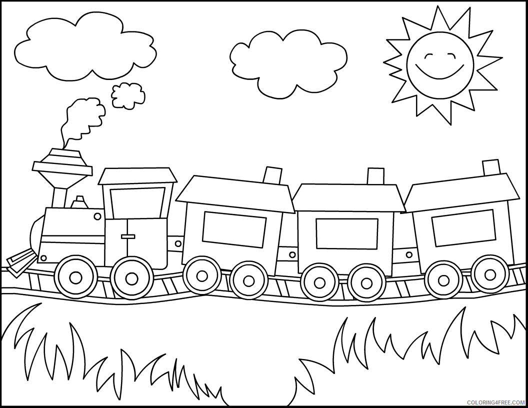 train coloring pages for kindergarten Coloring4free