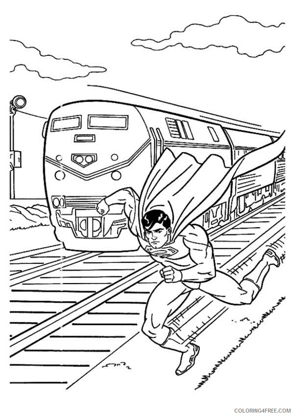 train coloring pages saved by superman Coloring4free