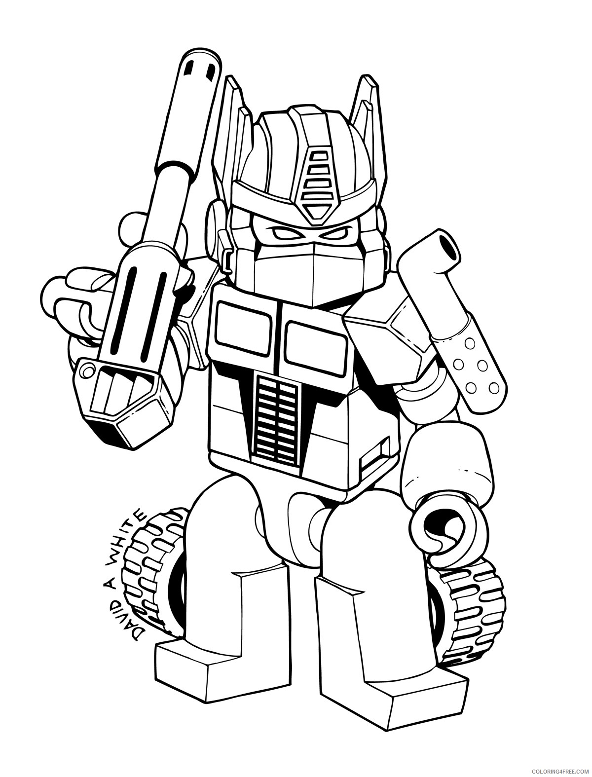 transformer coloring pages lego optimus prime Coloring4free