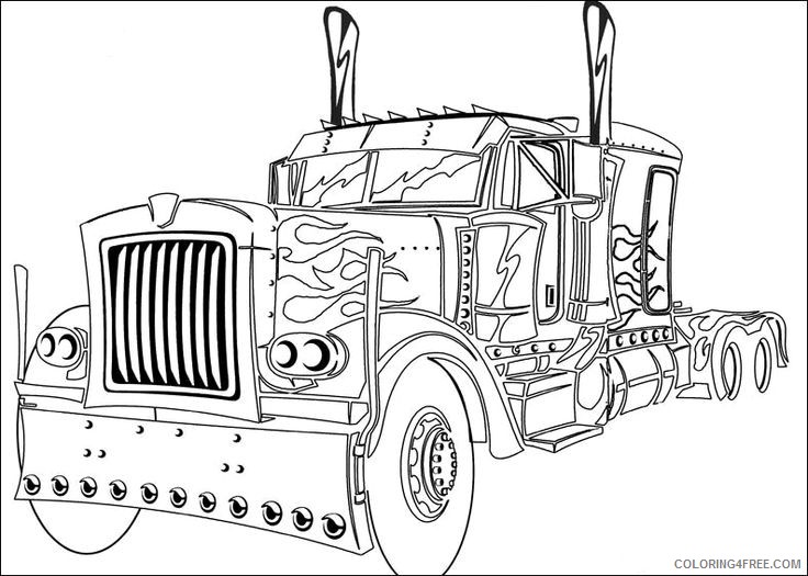 transformer coloring pages optimus prime truck Coloring4free