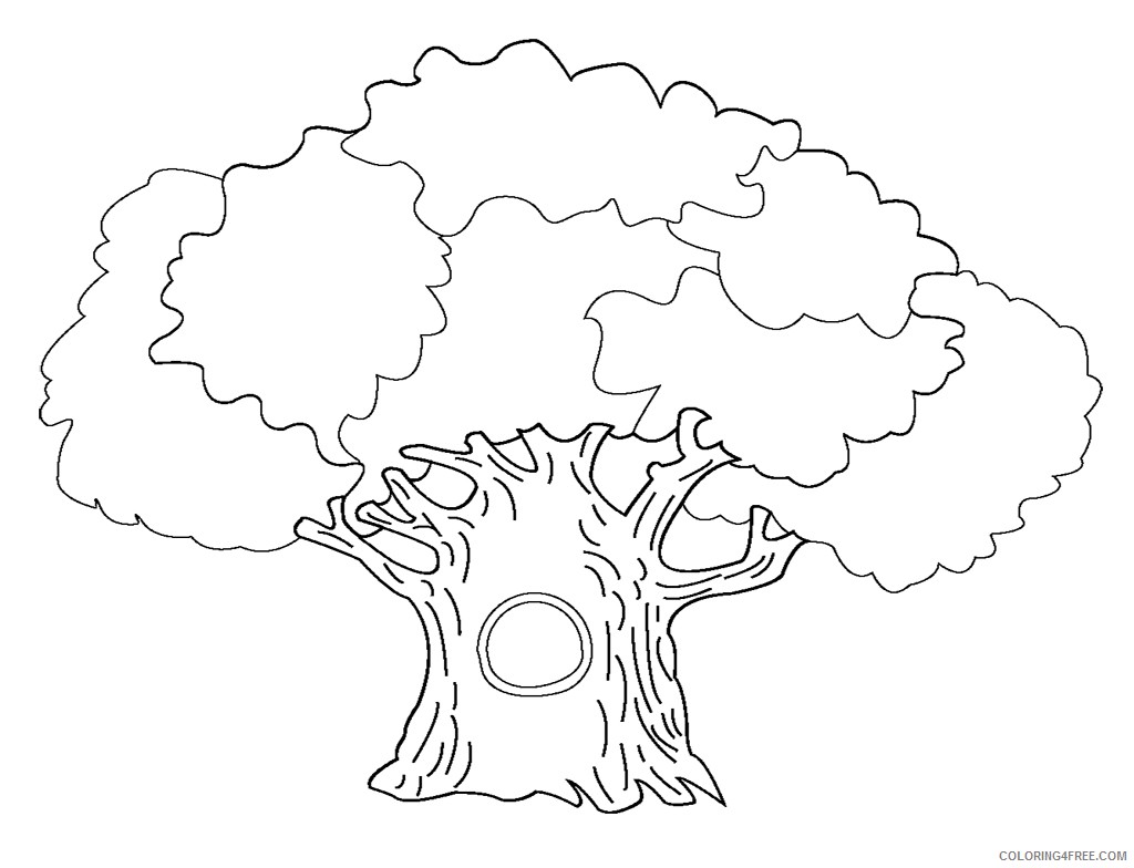 tree coloring pages for kids printable Coloring4free