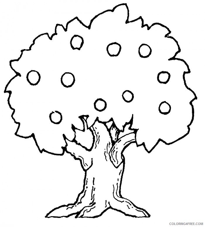 tree coloring pages with fruits Coloring4free