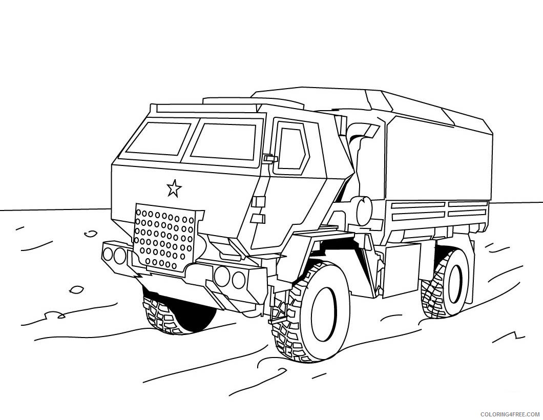 truck coloring pages army truck Coloring4free