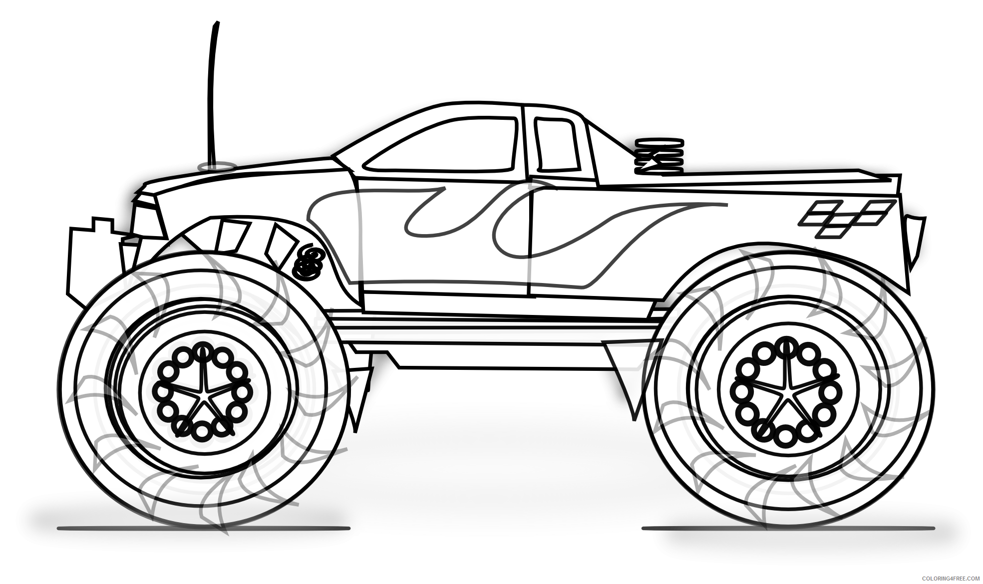 truck coloring pages monster truck Coloring4free