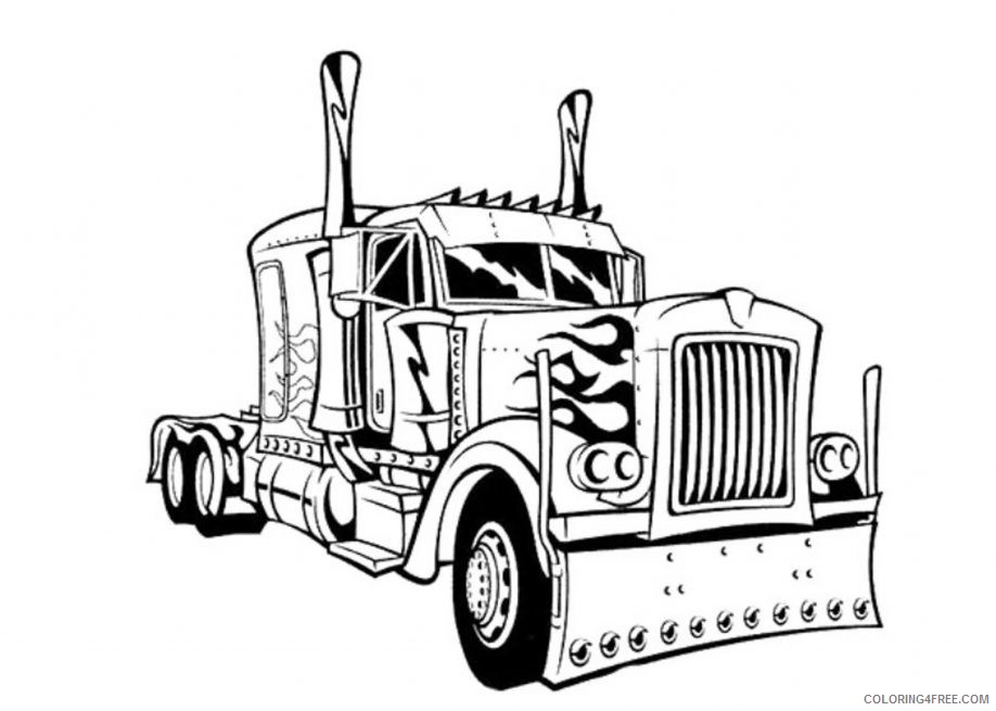 truck coloring pages optimus prime Coloring4free