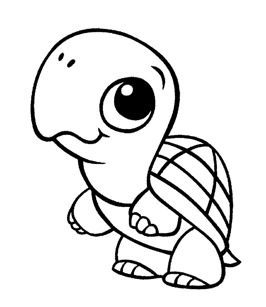 turtle coloring pages cute for toddlers Coloring4free