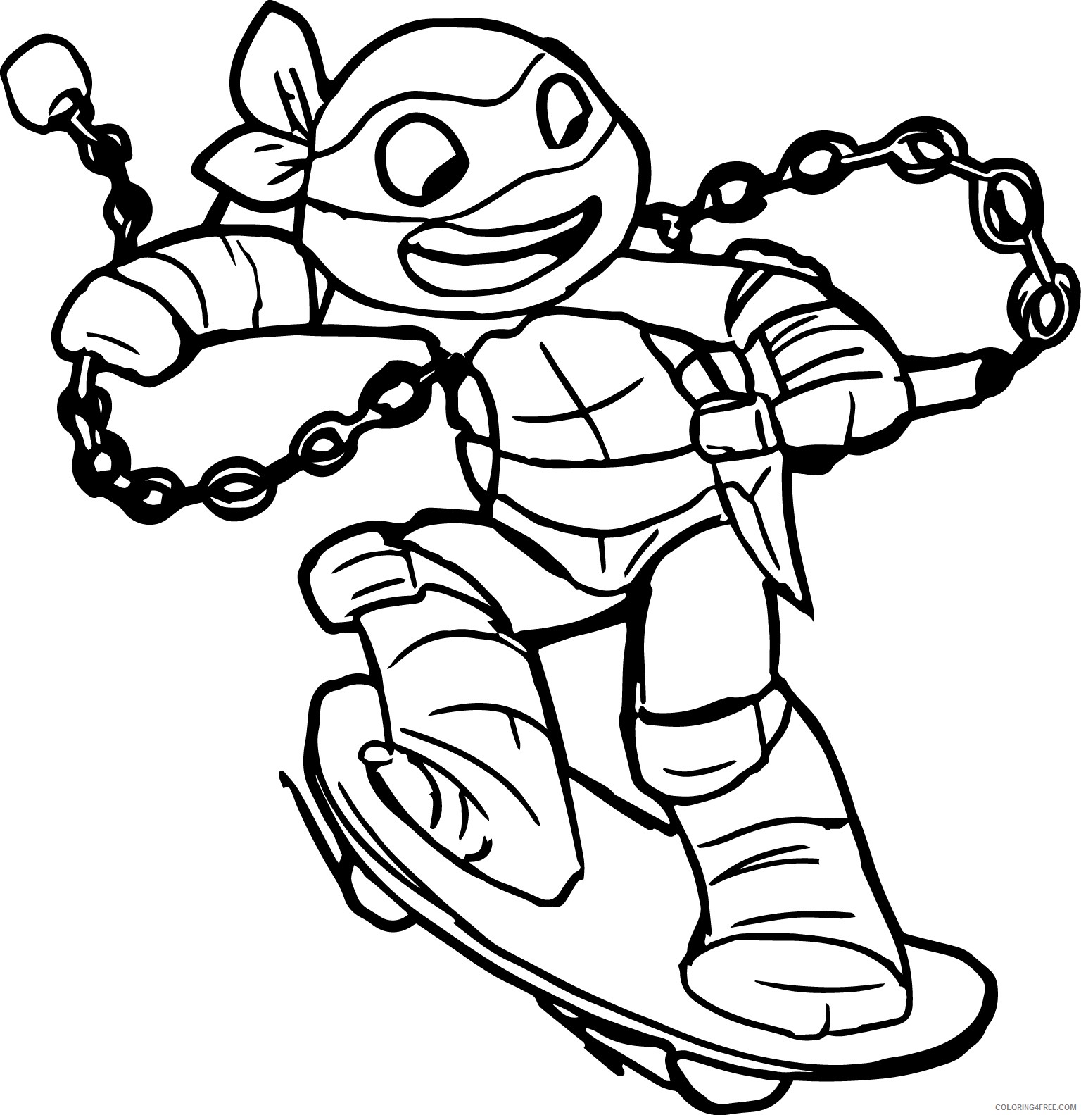 turtle coloring pages ninja turtle Coloring4free