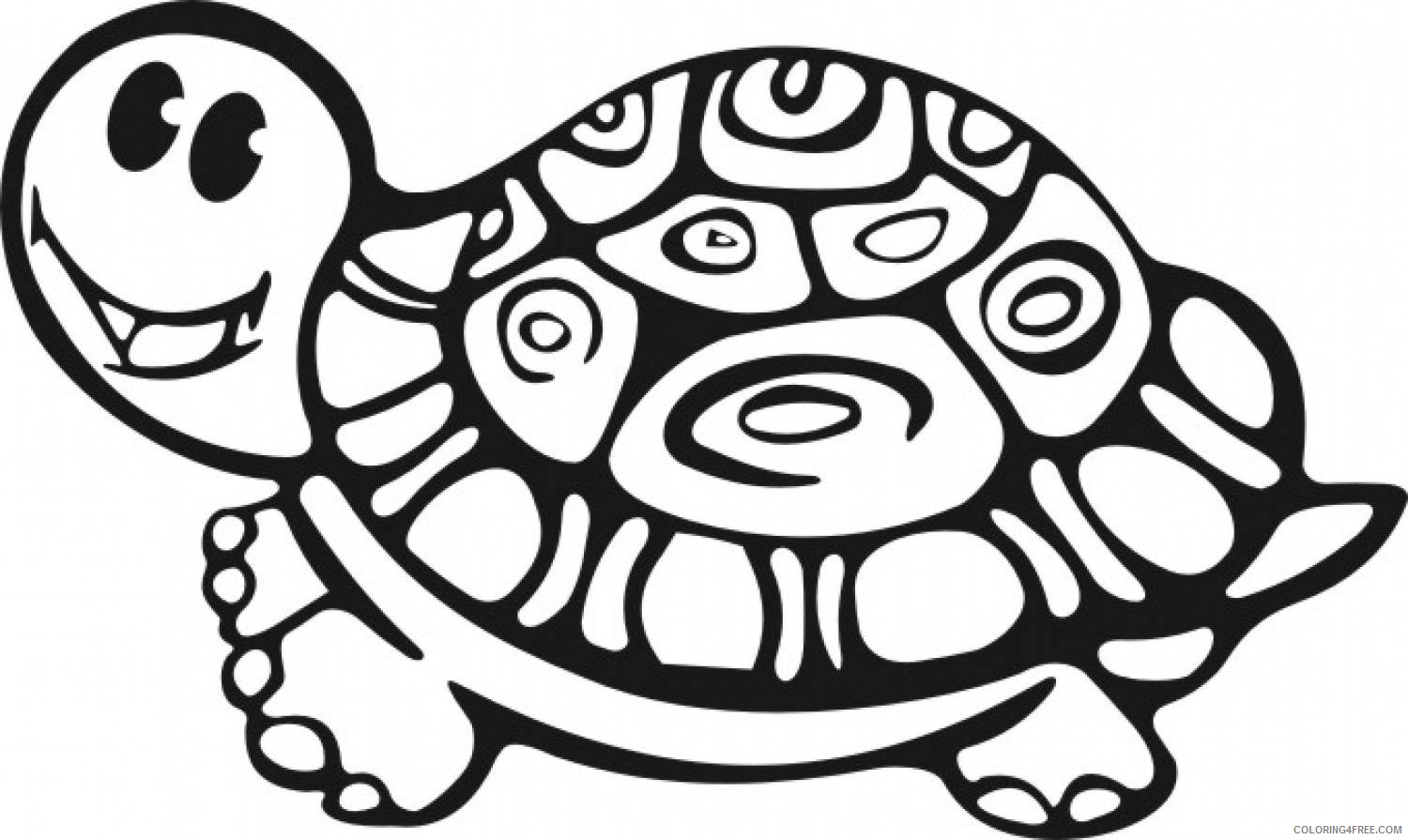 turtle coloring pages smiling Coloring4free