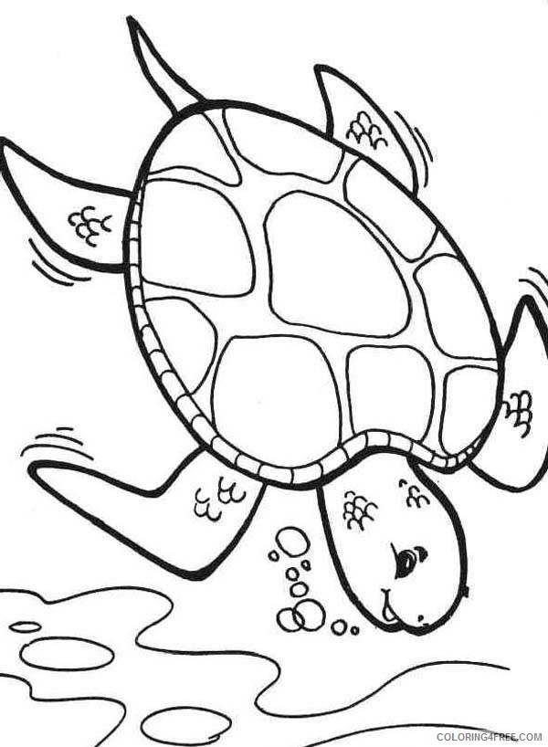 turtle coloring pages swimming Coloring4free