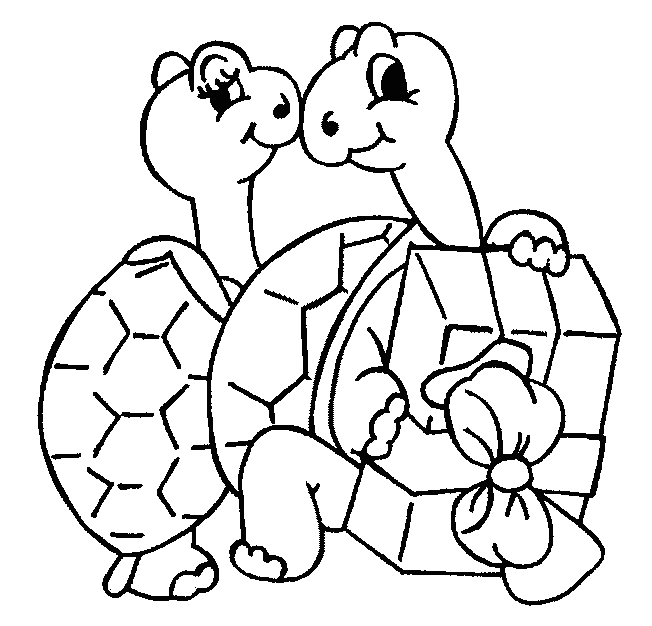 turtle coloring pages turtle couple Coloring4free