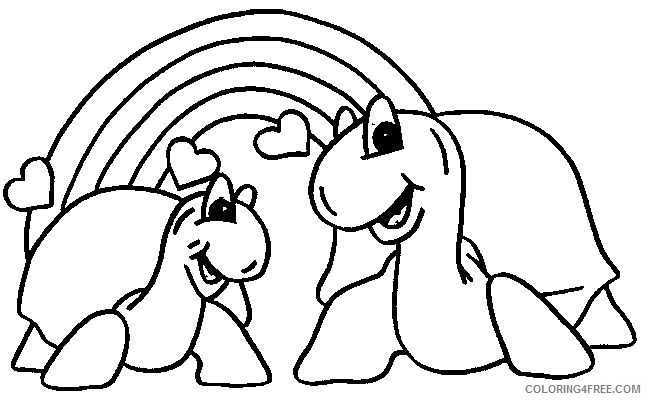 turtle coloring pages two turtles in love Coloring4free