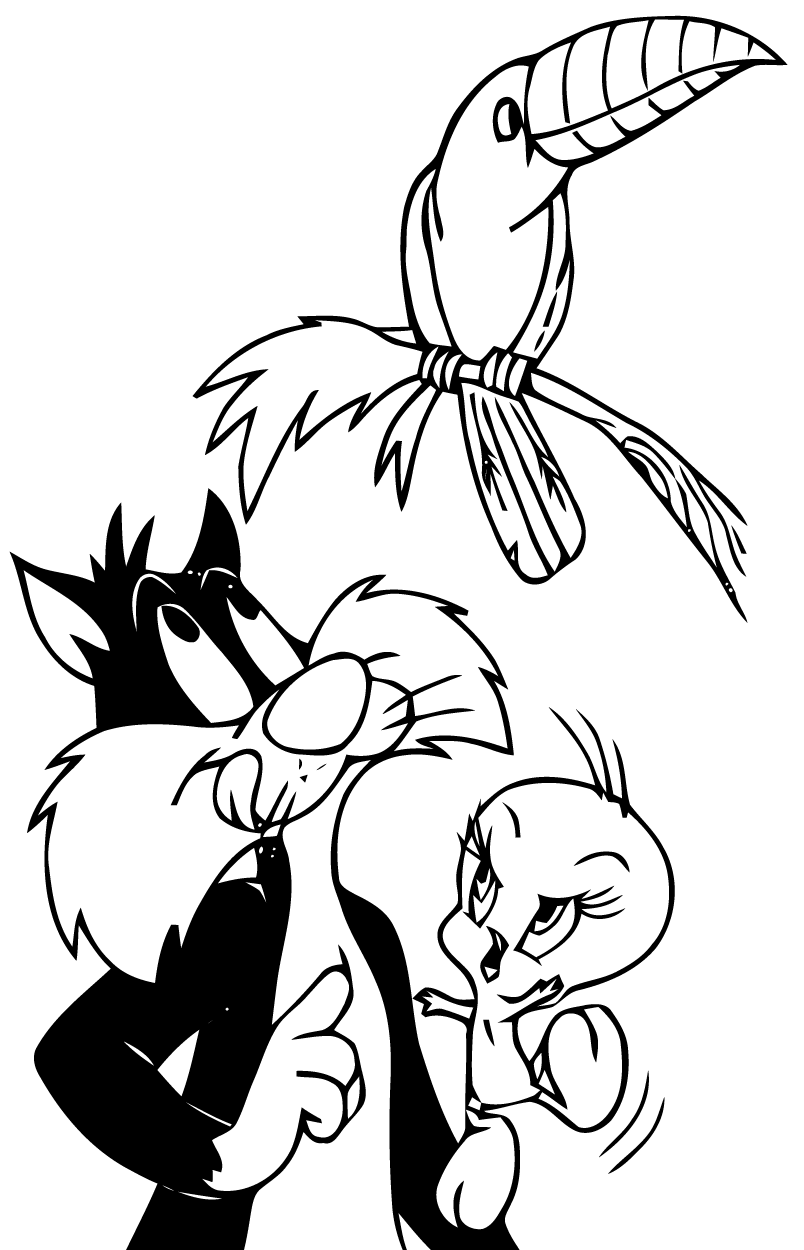 tweety bird and sylvester coloring pages Coloring4free