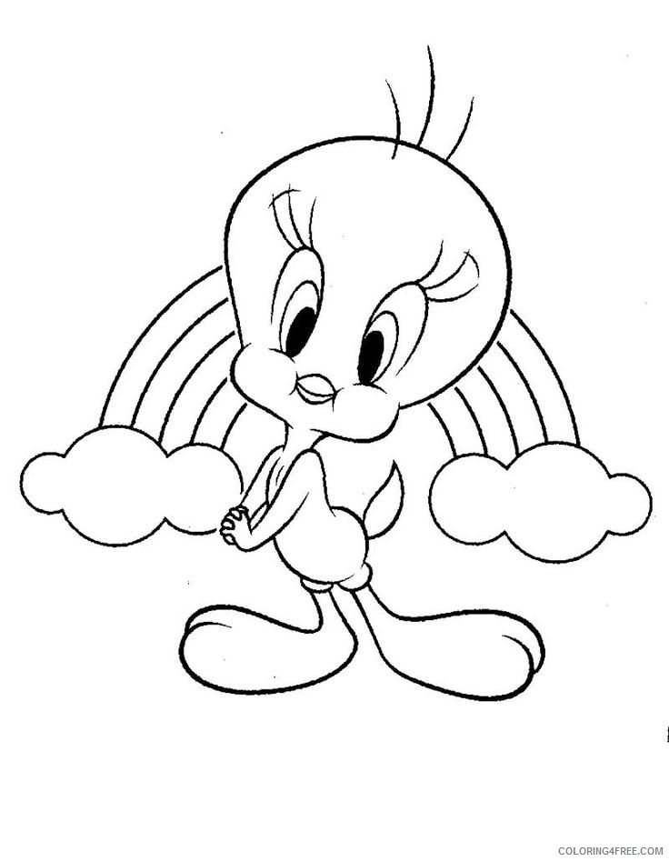 tweety bird coloring pages and rainbow Coloring4free