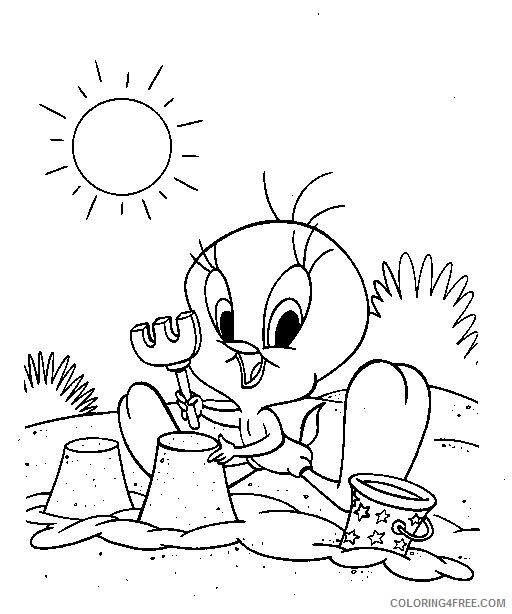 tweety bird coloring pages at the beach Coloring4free