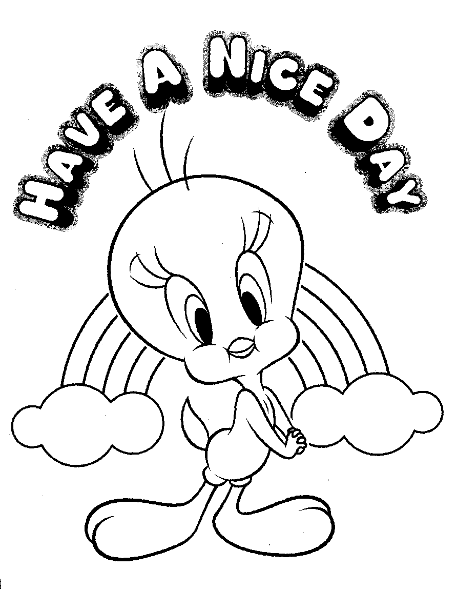 tweety bird coloring pages have a nice day Coloring4free